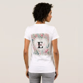 Monogram naam harten florale waterverf t-shirt (Achterkant volledig)