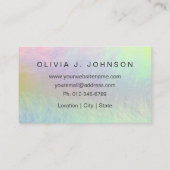 Monogram naam Holografisch Opaal Steen Visitekaart Visitekaartje (Achterkant)