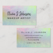 Monogram naam Holografisch Opaal Steen Visitekaart Visitekaartje (Voorkant / Achterkant)