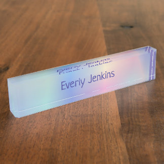 Monogram naam hologram stijl naambordje