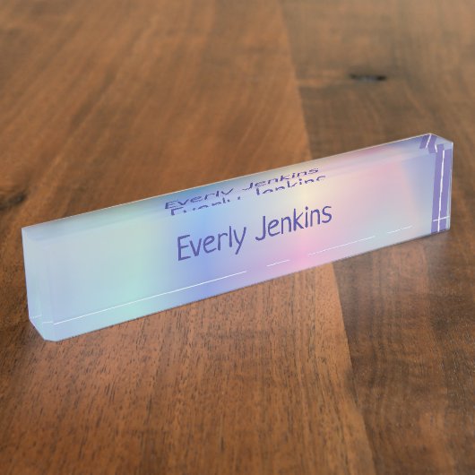 Monogram naam hologram stijl naambordje (Zijkant)