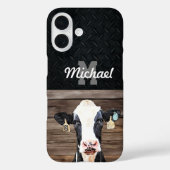 Monogram Naam Holstein Koe Zuivelig Boerderij Vee Case-Mate iPhone Case (Achterkant)