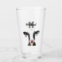 Monogram Naam Holstein Koe Zuivelig Boerderij Vee