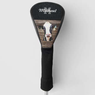 Monogram Naam Holstein Koe Zuivelig Boerderij Vee Golfheadcover