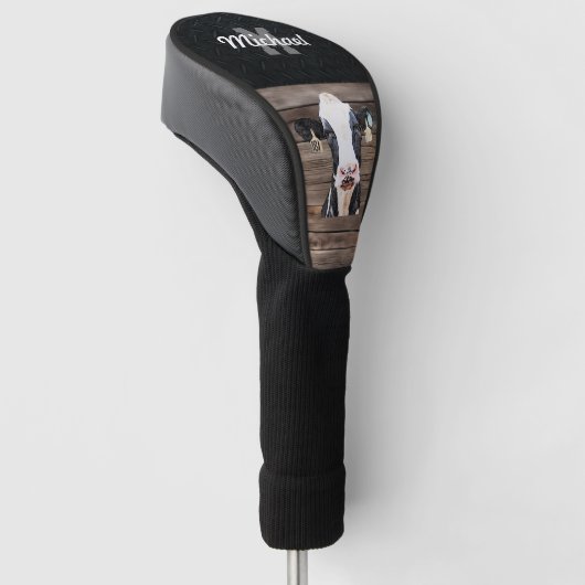 Monogram Naam Holstein Koe Zuivelig Boerderij Vee Golfheadcover (Schuin)