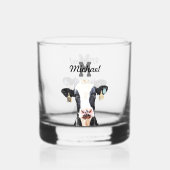Monogram Naam Holstein Koe Zuivelig Boerderij Vee Whisky Glas (Achterkant)