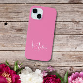 Monogram Naam Hot Pink White Minimalist Case-Mate iPhone Case