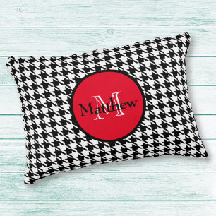 Monogram & Naam Houndstooth, Sierkussen Accent Kussen