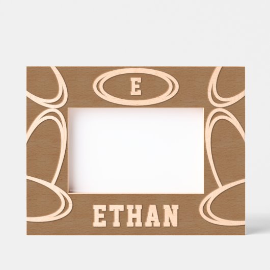 Monogram naam hout toevoegen gegraveerde lijstjes (Voorkant)