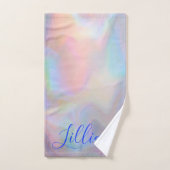 Monogram Naam in Blauw op Moeder van Parel | Bad Handdoek (Handdoek)