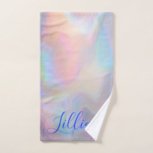 Monogram Naam in Blauw op Moeder van Parel | Bad Handdoek (Handdoek)