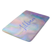 Monogram Naam in Blauw op Moeder van Parel | Badmat (Gekanteld)
