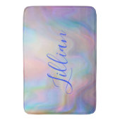 Monogram Naam in Blauw op Moeder van Parel | Badmat (Voorkant Verticaal)