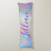 Monogram Naam in Blauw op Moeder van Parel | Lichaamskussen (Voorkant Verticaal)