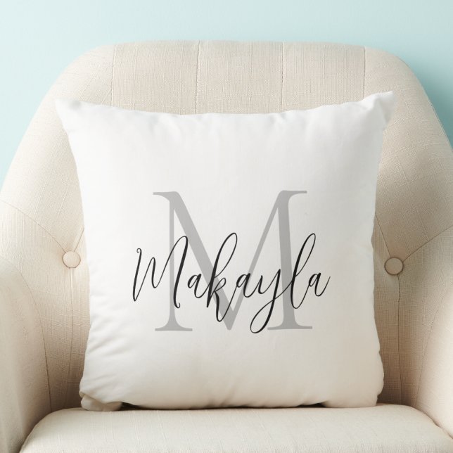Monogram naam in stijlvol script kussen (Creator heeft geüpload)