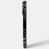 Monogram naam Initiaal Black Pink Silver Glitter Case-Mate iPhone Case (Achterkant / Links)