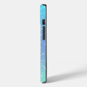 Monogram naam initiaal blauw groen glinsterend mei Case-Mate iPhone case (Achterkant / Links)