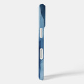Monogram Naam Initiaal Blauw Wit Waterverf Streep Case-Mate iPhone Case (Achterkant / Rechts)