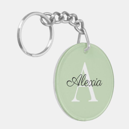 Monogram Naam Initiaal Bridesmaid AcrylSleutelhang Sleutelhanger (Voorkant Links)