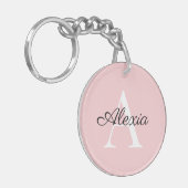 Monogram Naam Initiaal Bridesmaid AcrylSleutelhang Sleutelhanger (Voorkant Links)