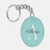 Monogram Naam Initiaal Bridesmaid AcrylSleutelhang Sleutelhanger (Voorkant Links)