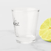 Monogram Naam Initiaal Calligrafie Shot Glas (Rechts)