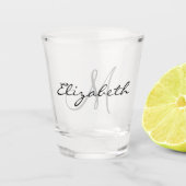 Monogram Naam Initiaal Calligrafie Shot Glas (Voorkant)