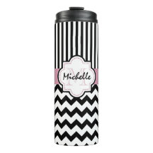 Monogram naam initiaal chevron thermale tumbler