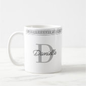 Monogram Naam Initiaal Elegant Grieks Meander Scri Koffiemok (Links)