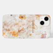 Monogram Naam Initiaal Elegante Bloemrijke Waterve Case-Mate iPhone Case (Achterkant (horizontaal))