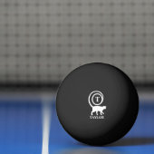 Monogram Naam Initiaal Kittenkat Liefhebber Zwart Pingpongbal (Net)