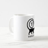 Monogram Naam Initiaal Kitty Cat Lover White Black Koffiemok (Voorkant links)