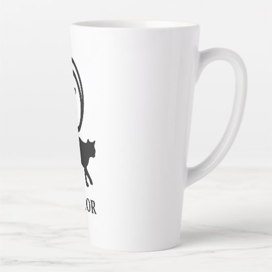 Monogram Naam Initiaal Kitty Cat Lover White Black Latte Mok (Rechts)