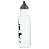 Monogram Naam Initiaal Kitty Cat Lover White Black Waterfles (Rechts)