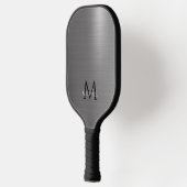 Monogram Naam Initiaal Metallic Black Grey Elegant Pickleball Paddle (Links)