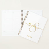 Monogram Naam Initiaal Modern Goud Script Planner (Display)