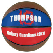 Monogram naam initiaal of aantalteam blauw rood basketbal (Voorkant)