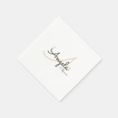 Monogram (naam + initiaal) op witte standaard servetten (Hoek)