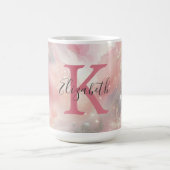 Monogram Naam Initiaal Pastel Waterverf Wash Gift Koffiemok (Center)