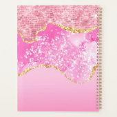 Monogram Naam Initiaal Roze Goud Glam Glitter Planner (Achterkant)