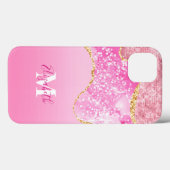 Monogram Naam Initiaal Roze Goud Glam Glitters Case-Mate iPhone Case (Achterkant (horizontaal))