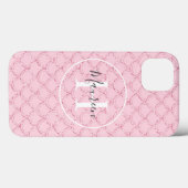 Monogram Naam Initiaal Roze Zeemeermin Schubben Tr Case-Mate iPhone Case (Achterkant (horizontaal))