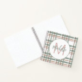 Monogram Naam Initiaal Sage Dusty Pink Pset Notitieboek (Binnen)