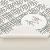 Monogram Naam Initiaal Sage Pink Pset Patroon Sherpa Deken (3/4)