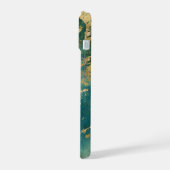 Monogram Naam Initiaal Turquoise Groen Goud Marmer iPhone 15 Case (Linkerkant)