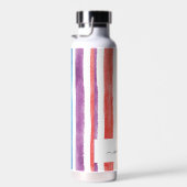 Monogram Naam Initiaal Waterverf Regenboogstrips Waterfles (Rechts)