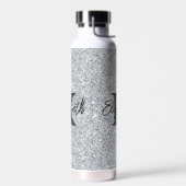 Monogram Naam Initiaal Zilver Glitter Meisjesachti Waterfles (Links)