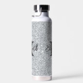 Monogram Naam Initiaal Zilver Glitter Meisjesachti Waterfles (Rechts)