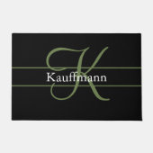 Monogram Naam Initiaal Zwart wit Manuscript Deurmat (Voorkant)