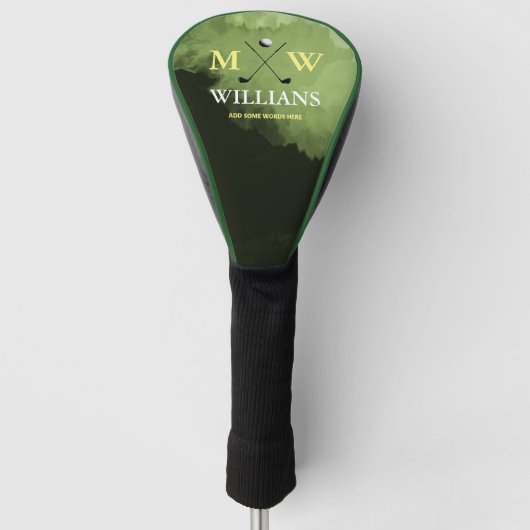 monogram (naam & initialen golfer) golfheadcover (Voorkant)